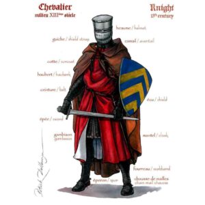 Carte postale Chevalier du XIIIe siècle