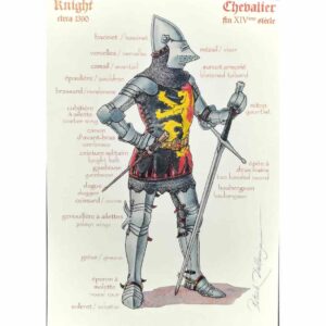 Carte postale Chevalier fin XIVe siècle