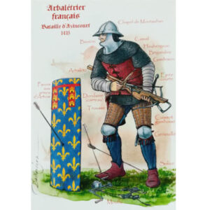 Carte postale arbalétrier français, 1415