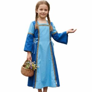 Robe médiévale bleue de princesse