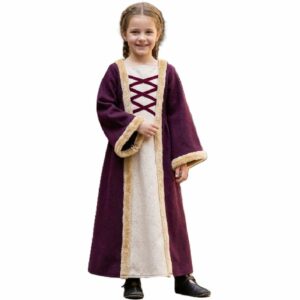 Robe médiévale bordeaux de princesse