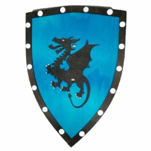 Bouclier médiéval bleu en bois