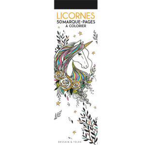 50 marque-pages licorne à colorier