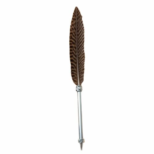 Stylo à bille plume faisan argent – Image 5