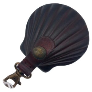 Aumônière en cuir coquille de Pèlerin - Marron foncé