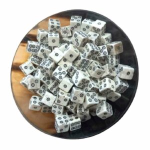 Dé médiéval en os, taille 10mm