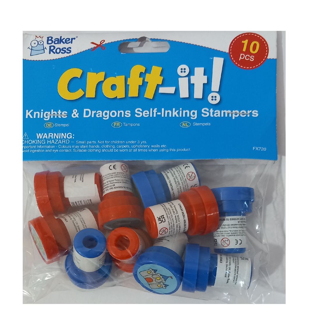 Tampons autoencreur chevalier et dragon
