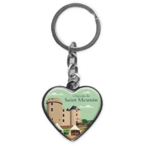 Porte clé cœur château Saint Mesmin