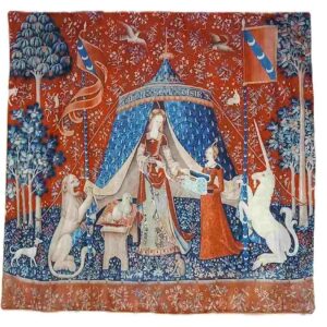 Housse de coussin médiéval Dame à la licorne