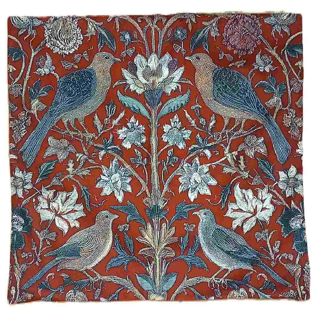 Housse de coussin fantaisie aux oiseaux