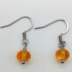 Boucle d'oreilles aux perles de verre orange