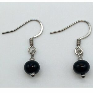 Boucle d'oreilles aux perles de verre noir