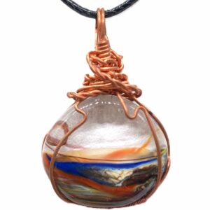 Pendentif Fiole de verre bulle transparente