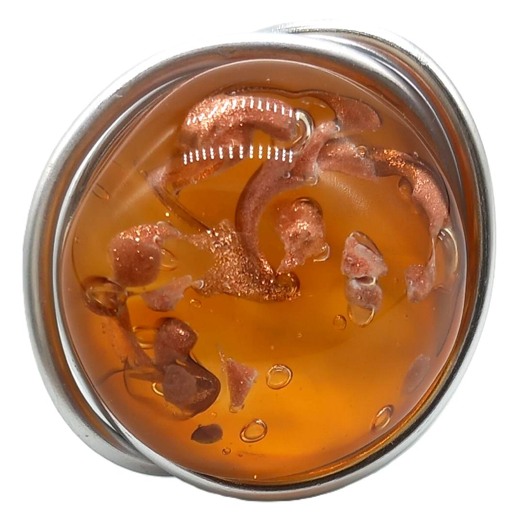 Bague "effluves" en verre orange – Image 4