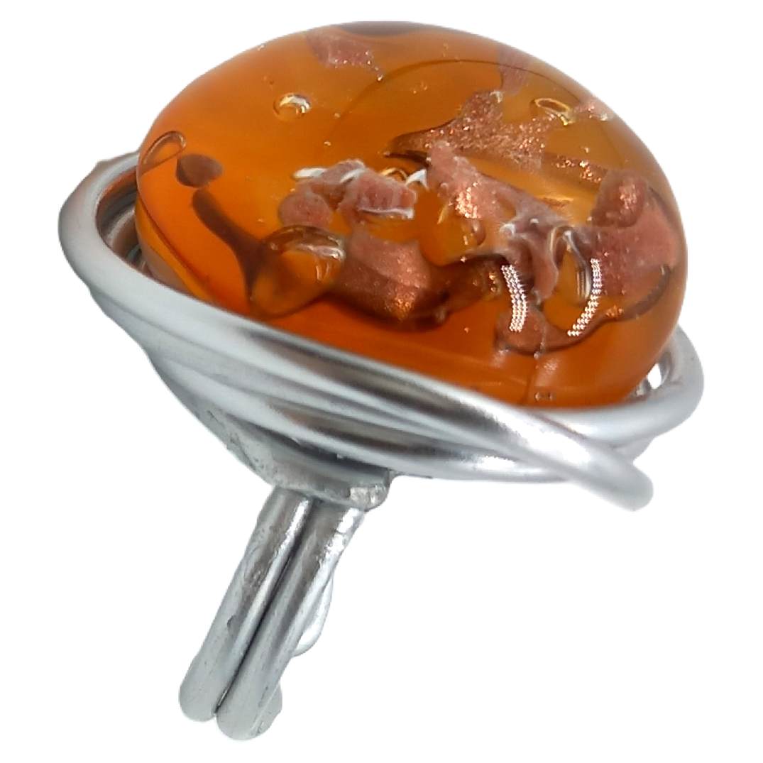 Bague "effluves" en verre orange – Image 3