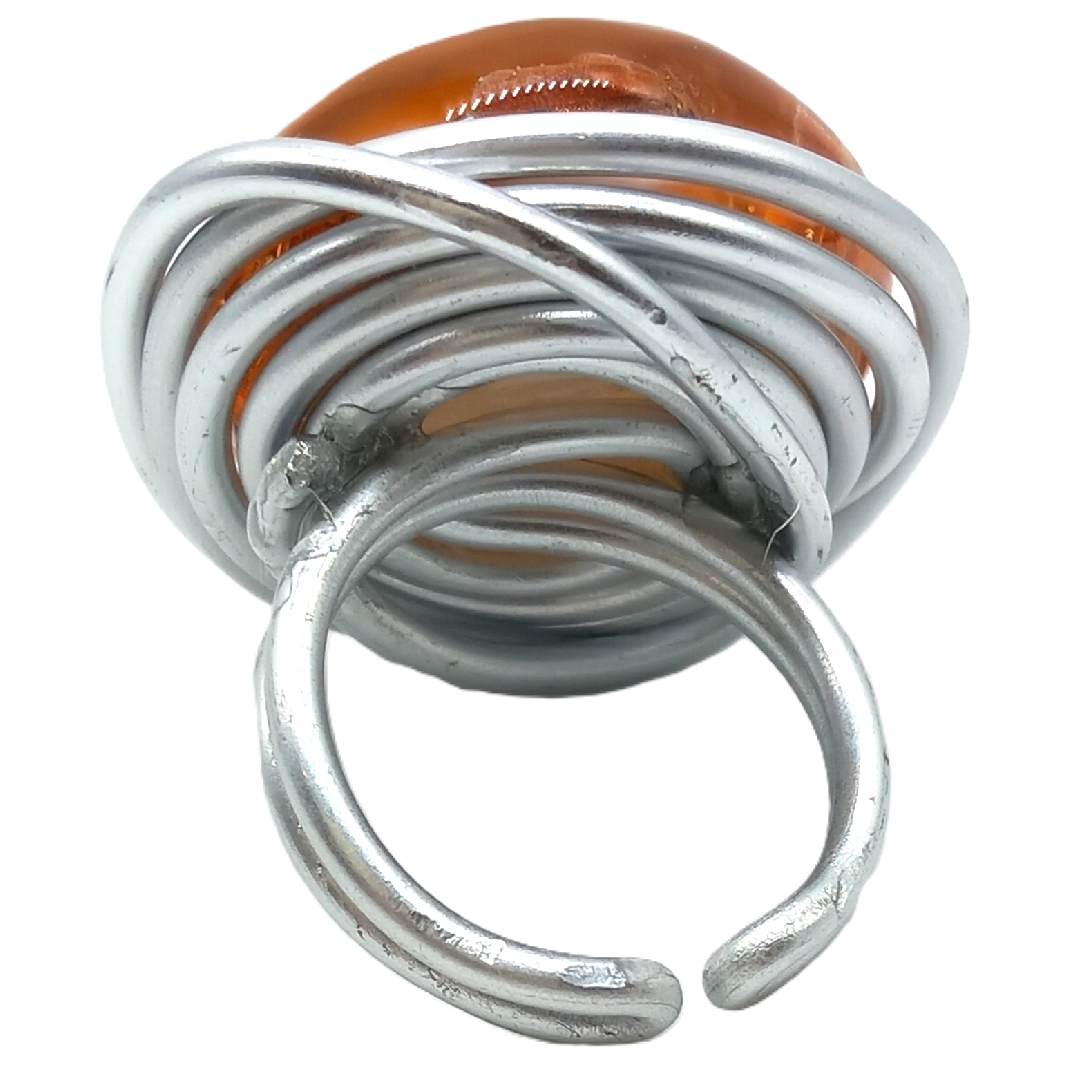 Bague "effluves" en verre orange – Image 2