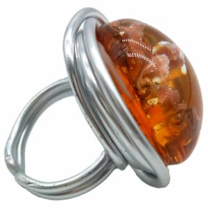 Bague "effluves" en verre orange