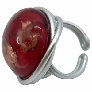 Bague "effluves" en verre Bordeaux