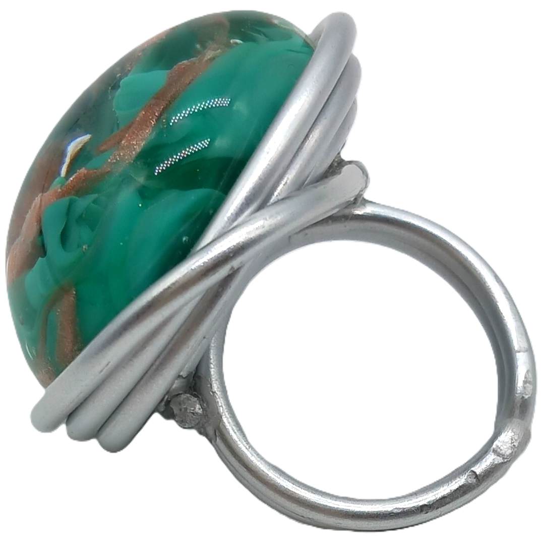 Bague "effluves" en verre vert – Image 3