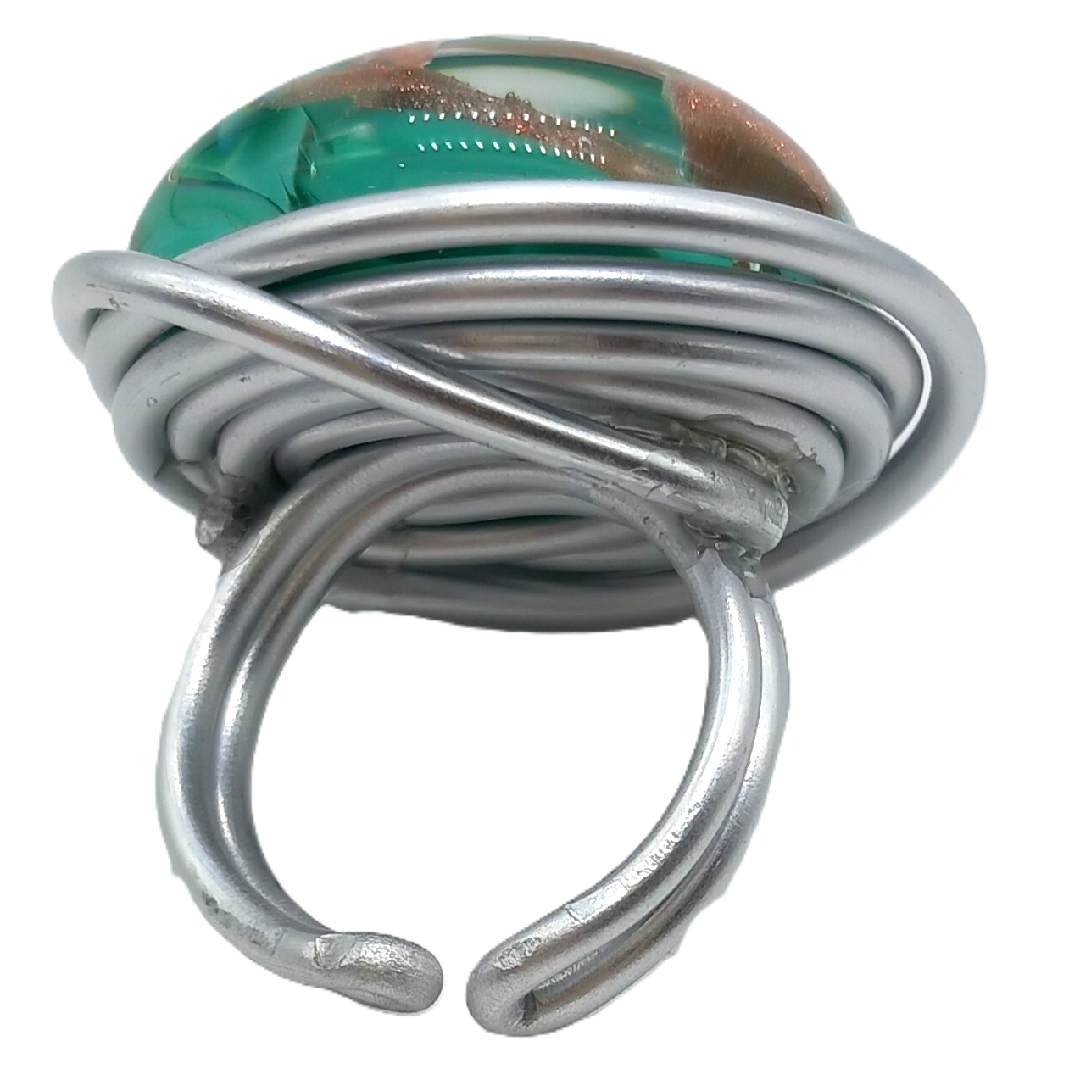 Bague "effluves" en verre vert – Image 2