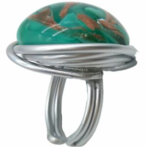 Bague "effluves" en verre vert