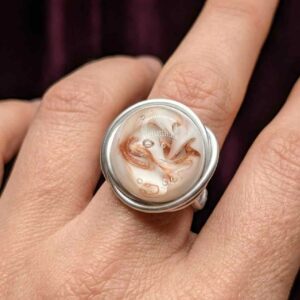 Bague "effluves" en verre blanc