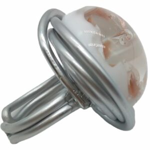 Bague "effluves" en verre blanc