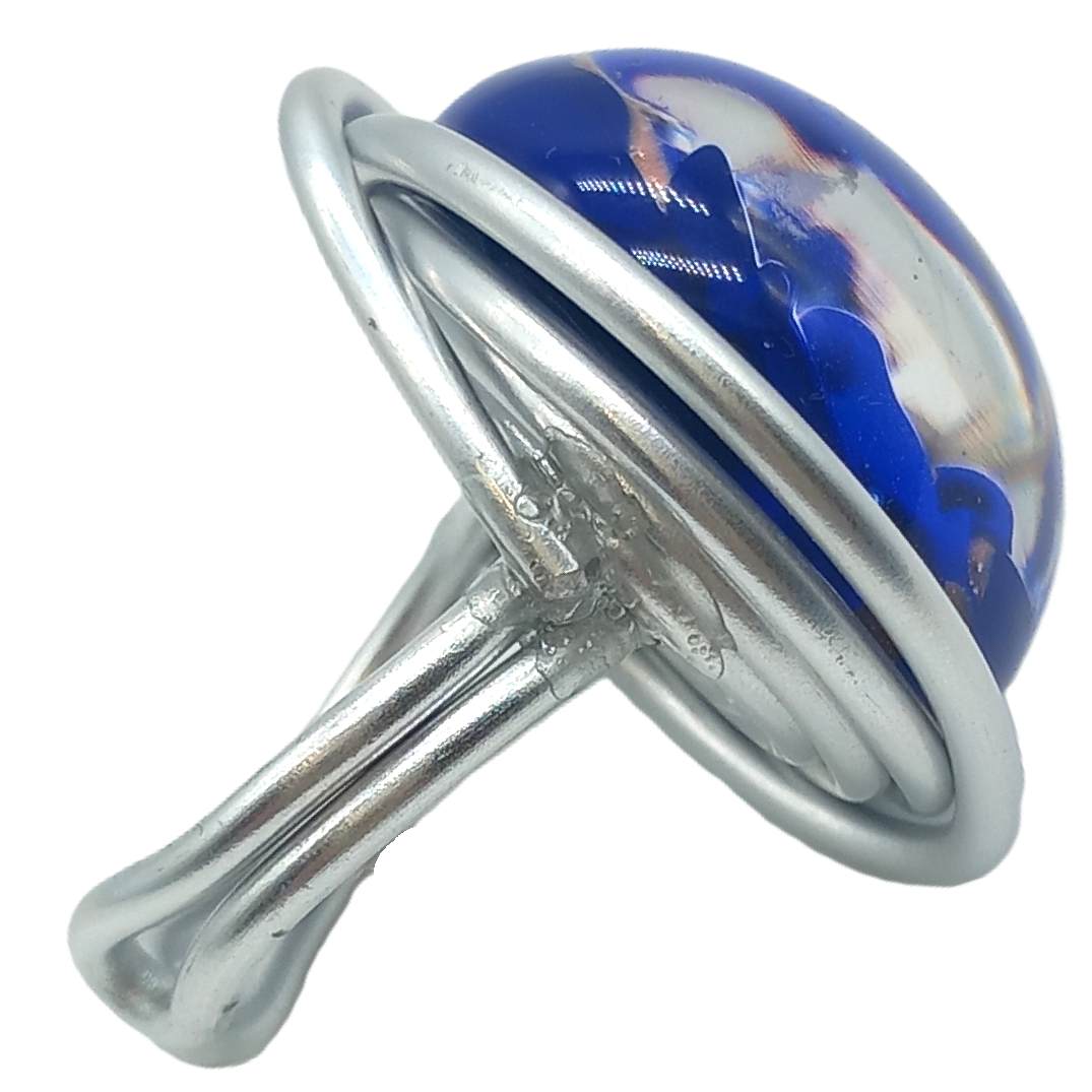 Bague "effluves" en verre bleu foncé – Image 4