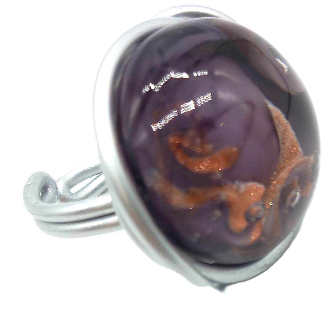 Bague "effluves" en verre violet – Image 5