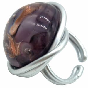 Bague "effluves" en verre violet