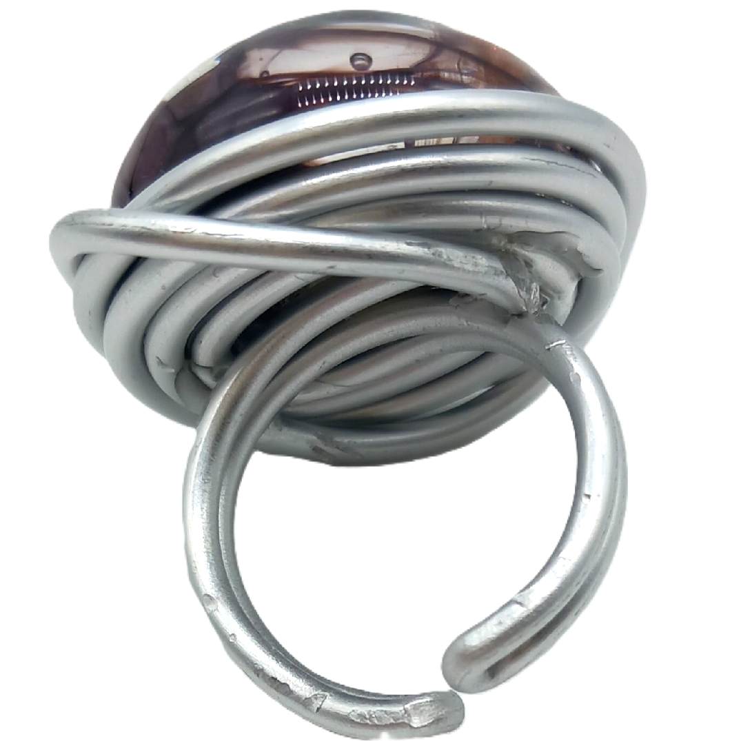 Bague "effluves" en verre violet – Image 3