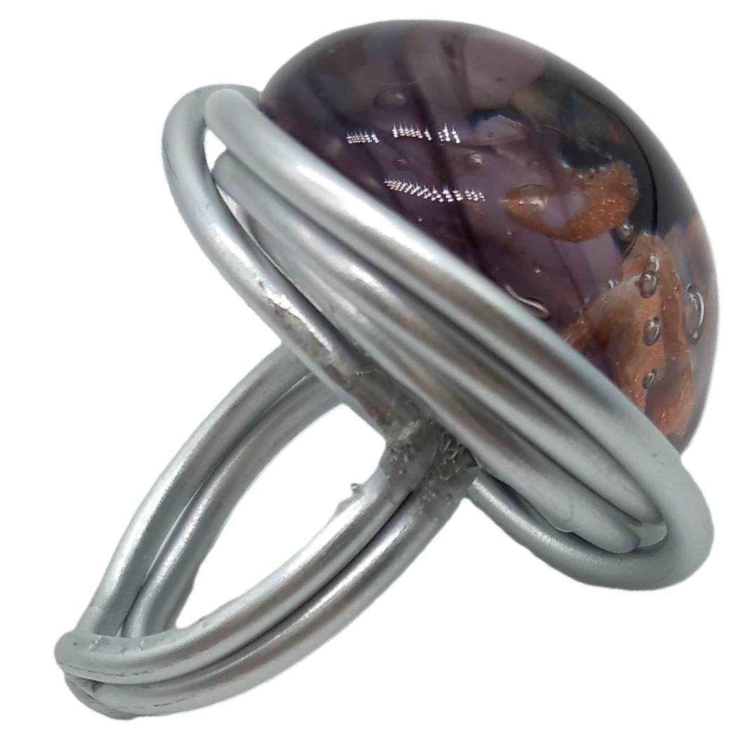 Bague "effluves" en verre violet – Image 2