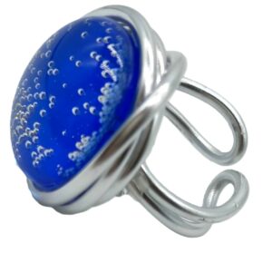 Bague "bulleuses" bleue