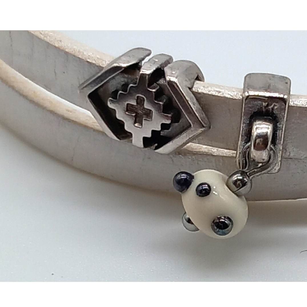 Bracelet double cuir blanc – Image 2