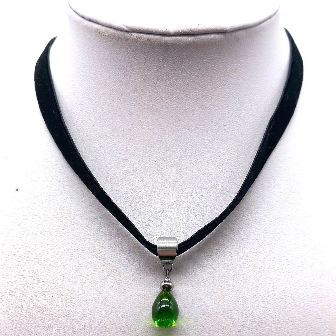 Collier goutte vert – Image 2