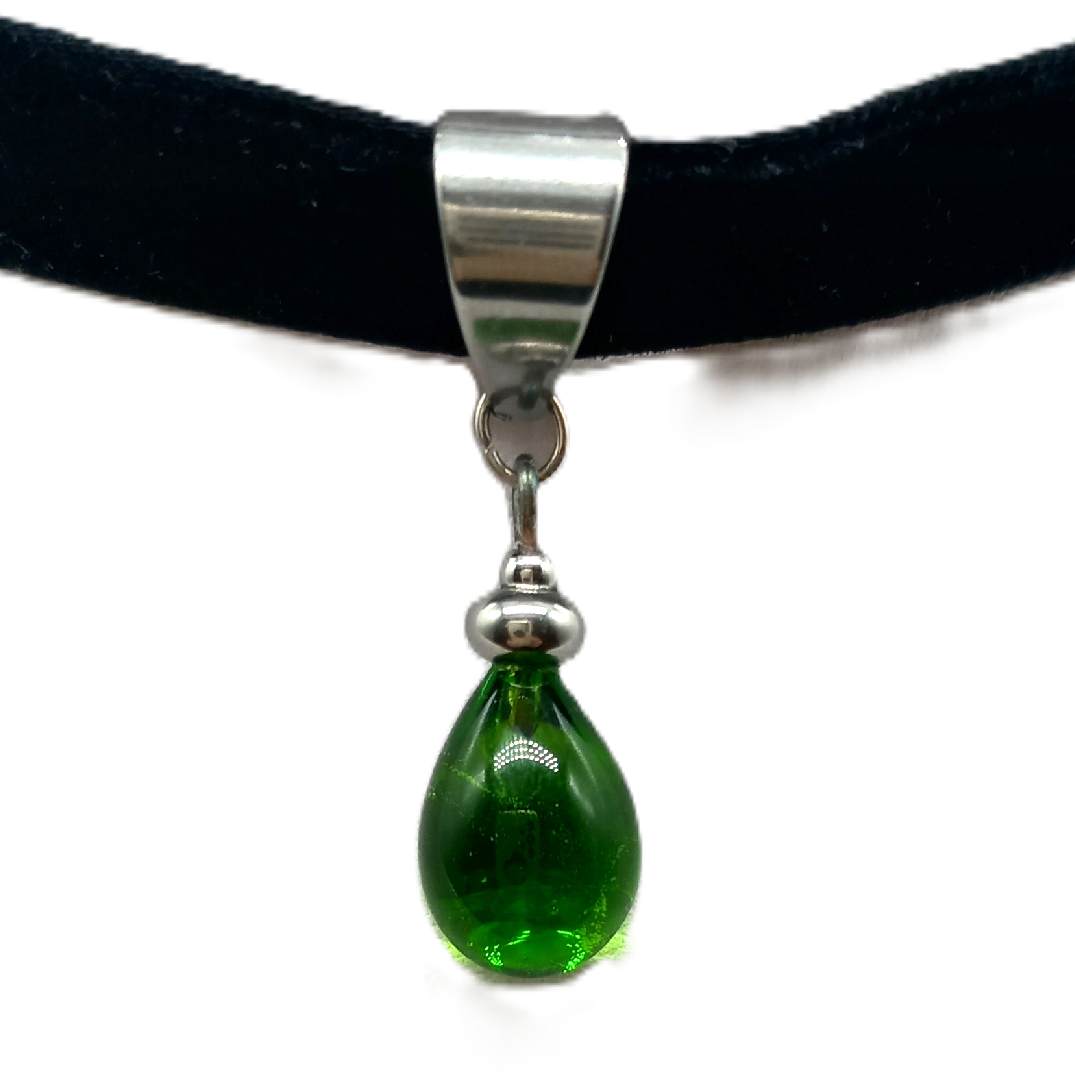 Collier goutte vert