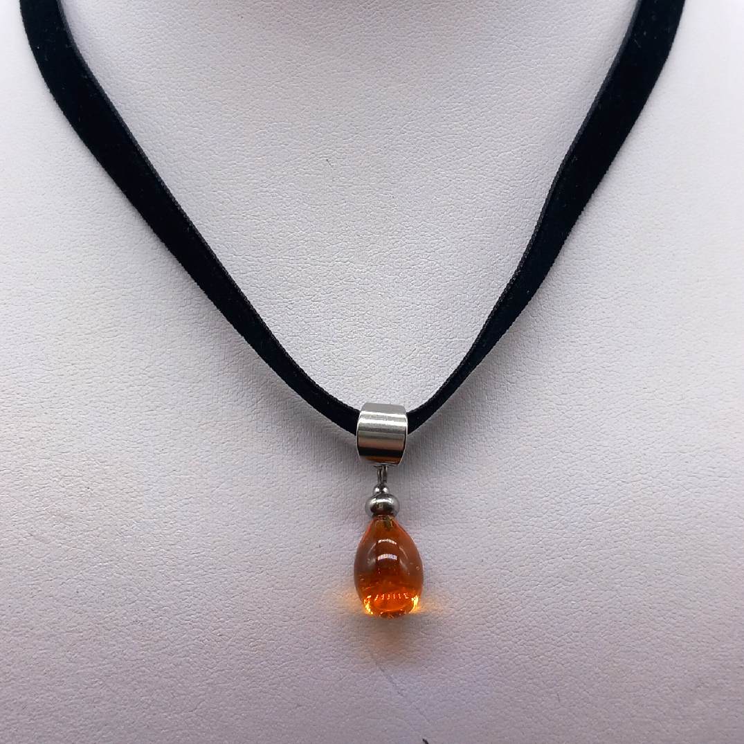 Collier goutte orange – Image 2
