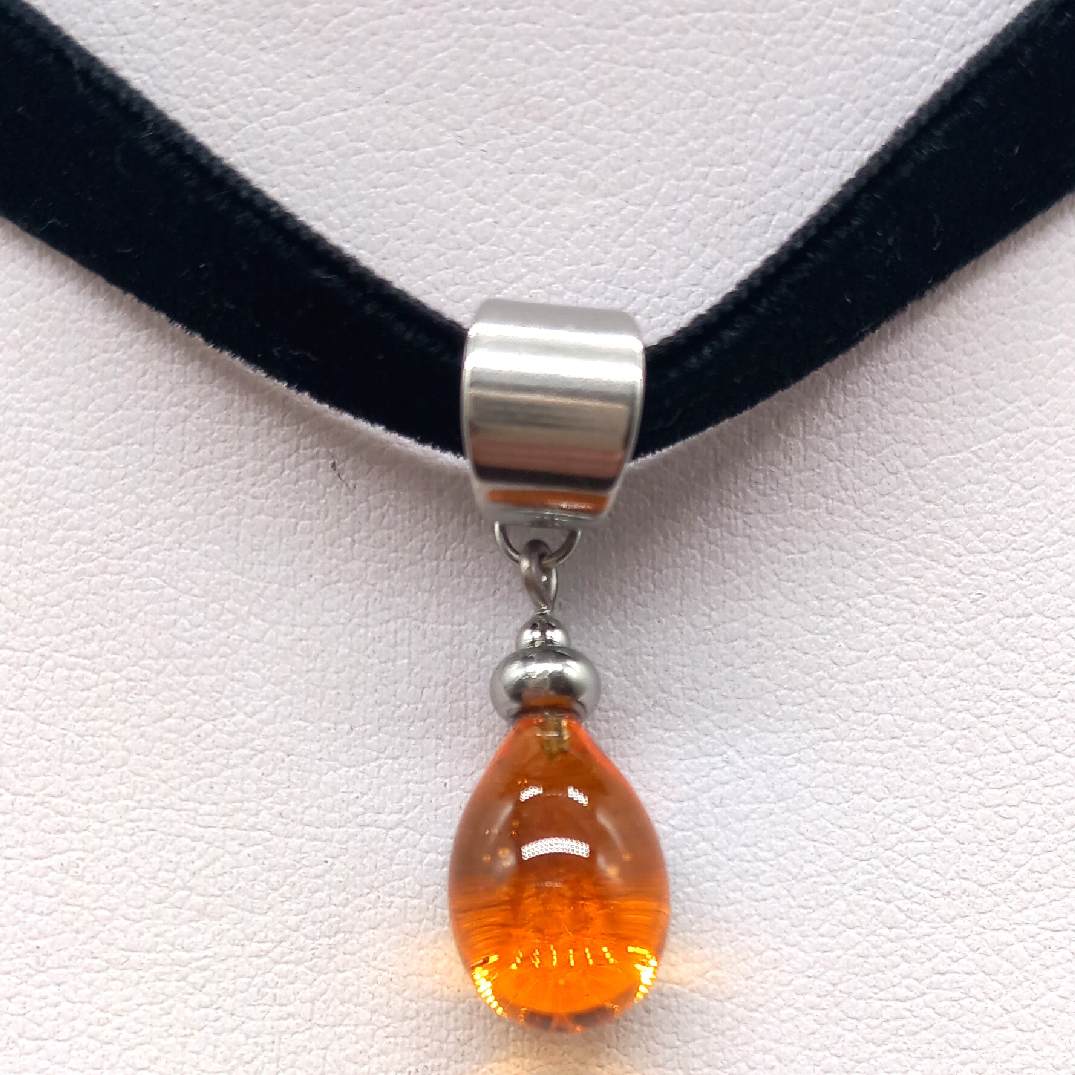 Collier goutte orange