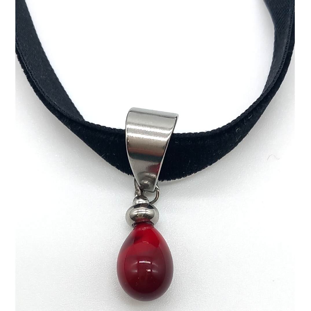 Collier goutte bordeaux
