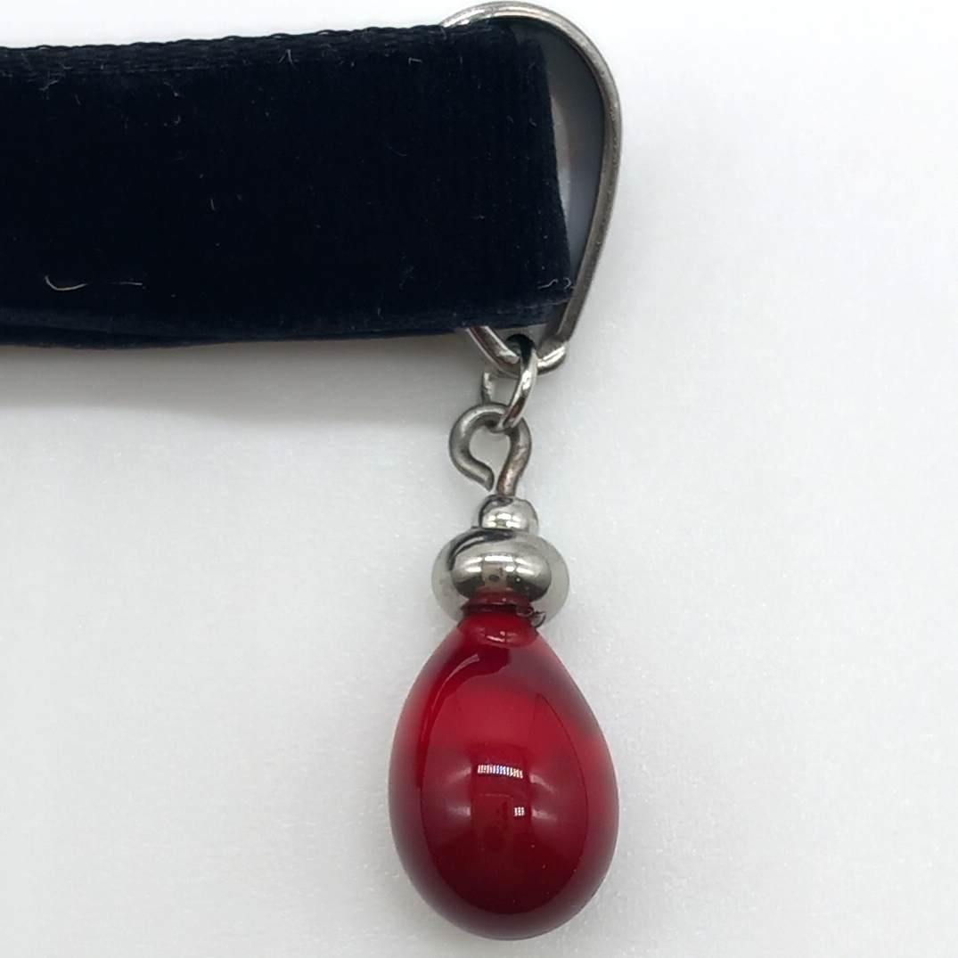 Collier goutte bordeaux – Image 2