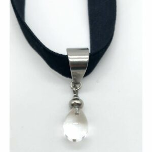 Collier goutte transparente