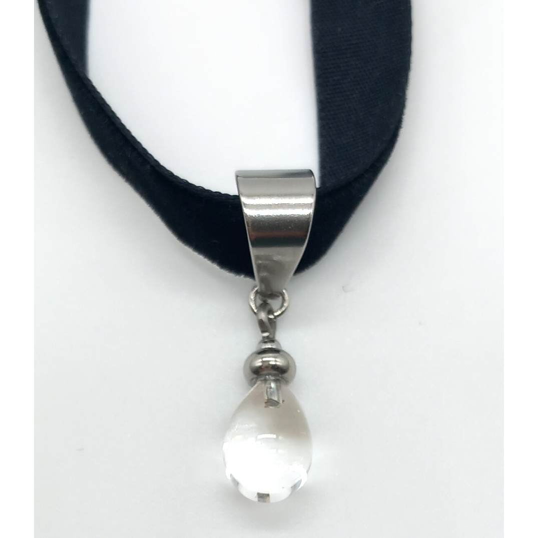 Collier goutte transparente
