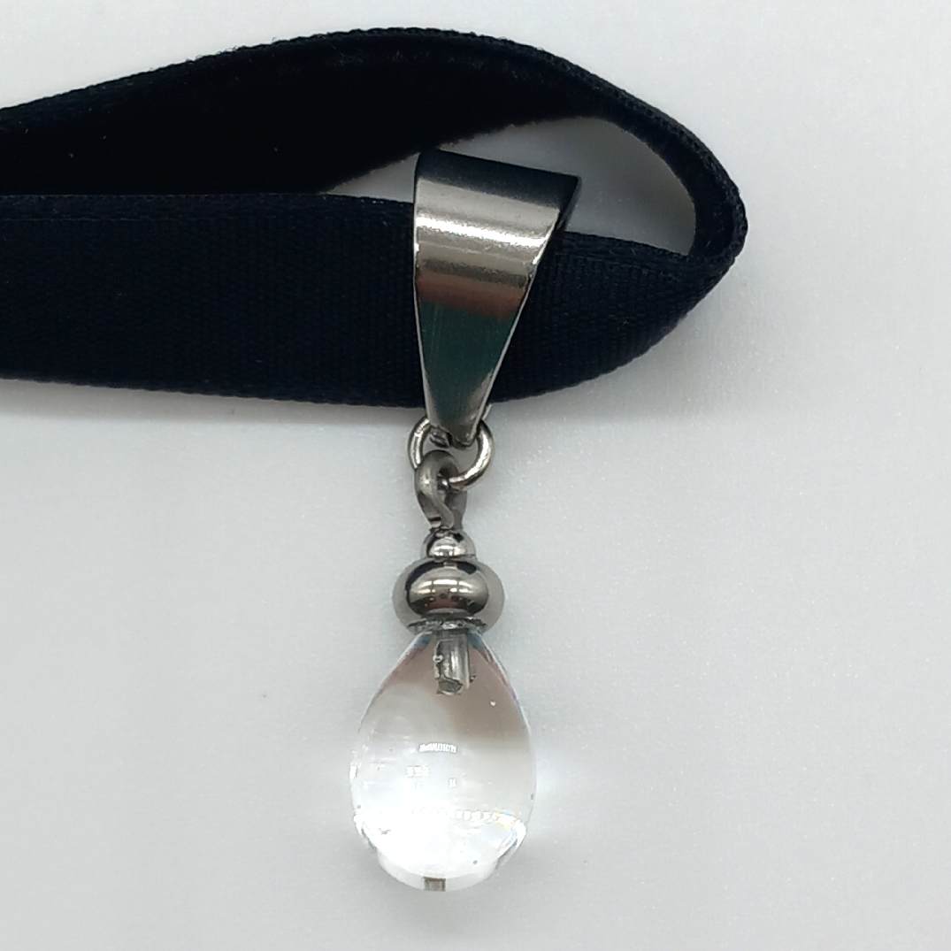 Collier goutte transparente – Image 2
