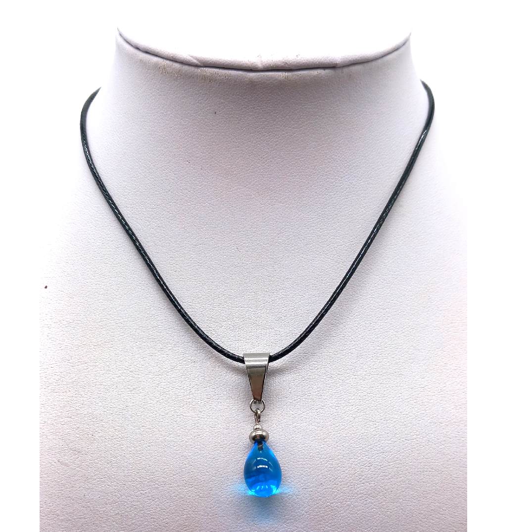 Collier goutte bleu turquoise – Image 2