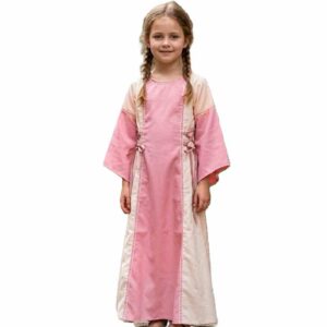 Robe médiévale rose poudré de princesse