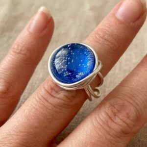 Bague "bulleuses" bleue