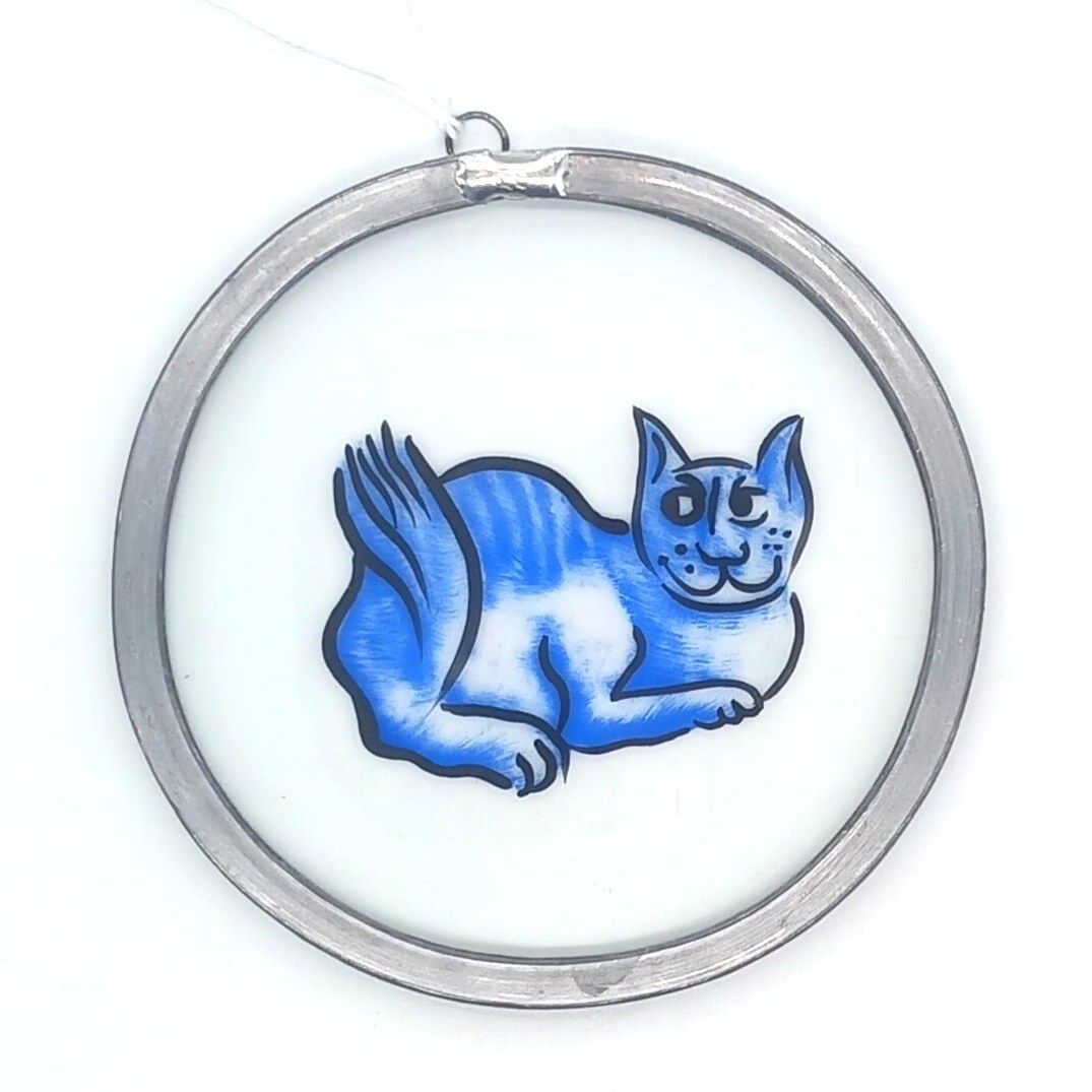 Vitrail marginalia au chat