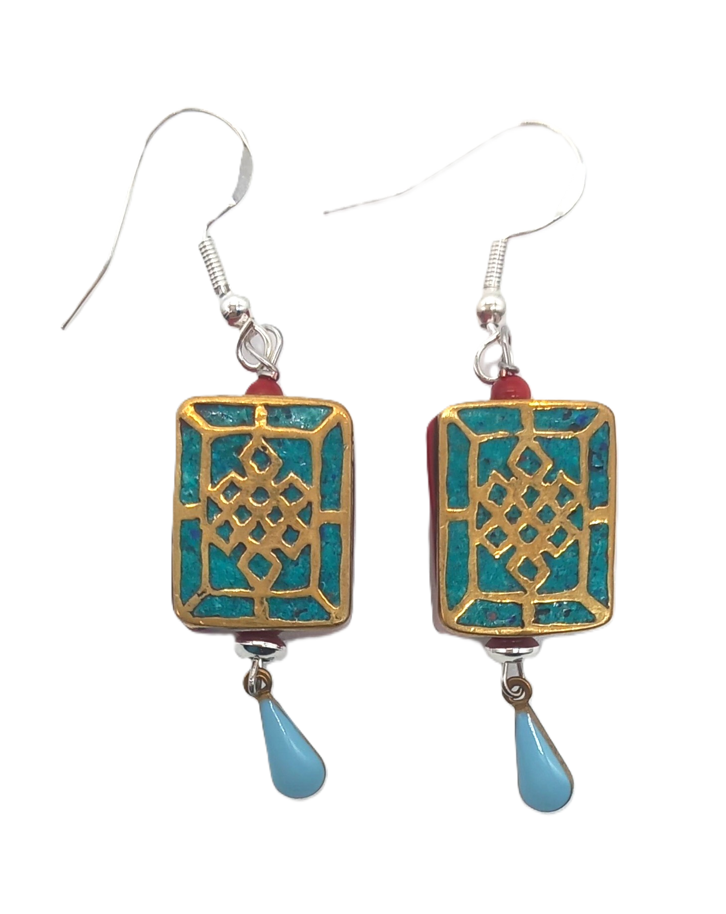 Boucles d'oreilles Corail Turquoise – Image 2